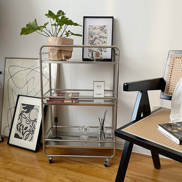 SkandiShop Metal Shelf and Modern Style Trolley