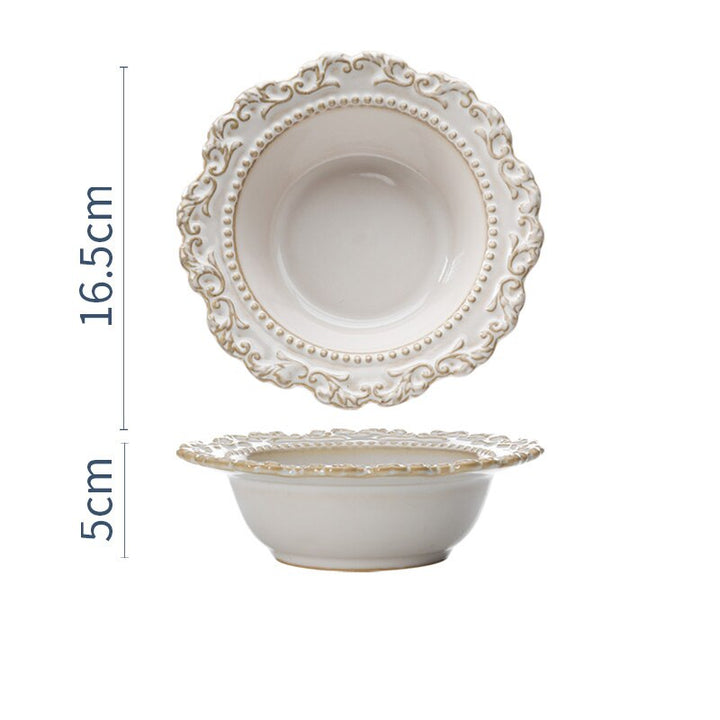 Skandishop Baroque Vintage Ceramic Dinner Plate