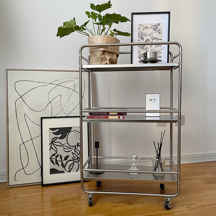 SkandiShop Metal Shelf and Modern Style Trolley