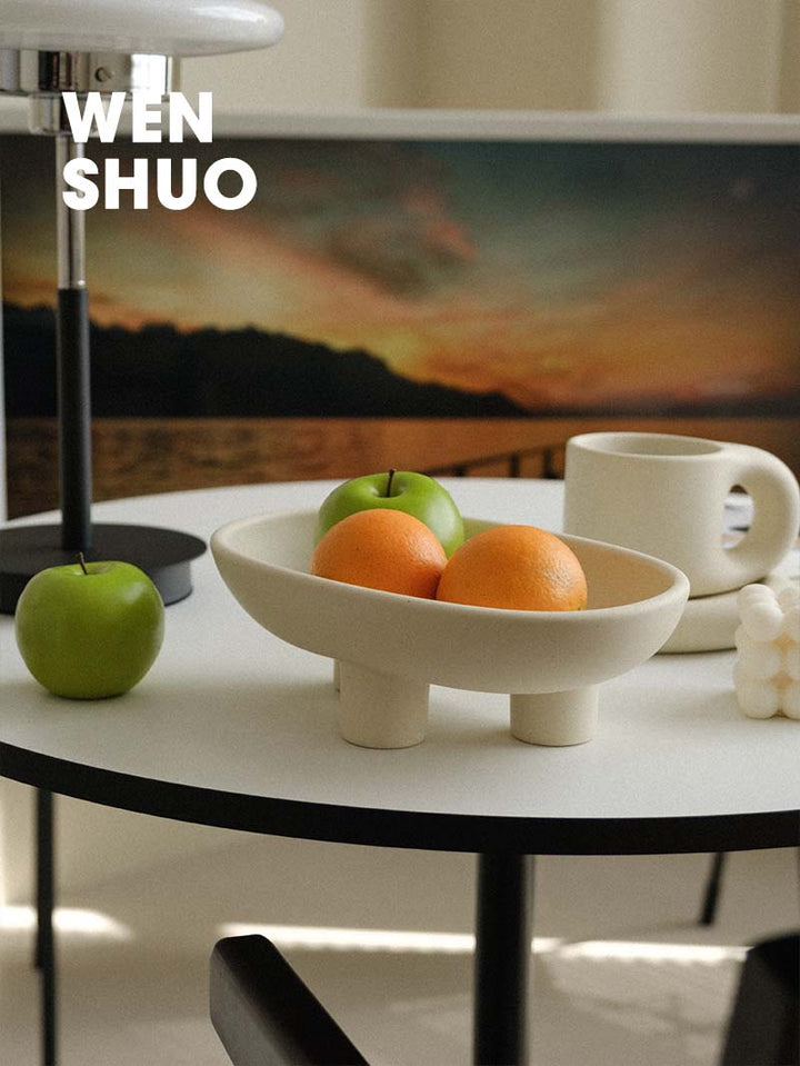 Three-Legs Ceramic Fruit Bowl WenShuo