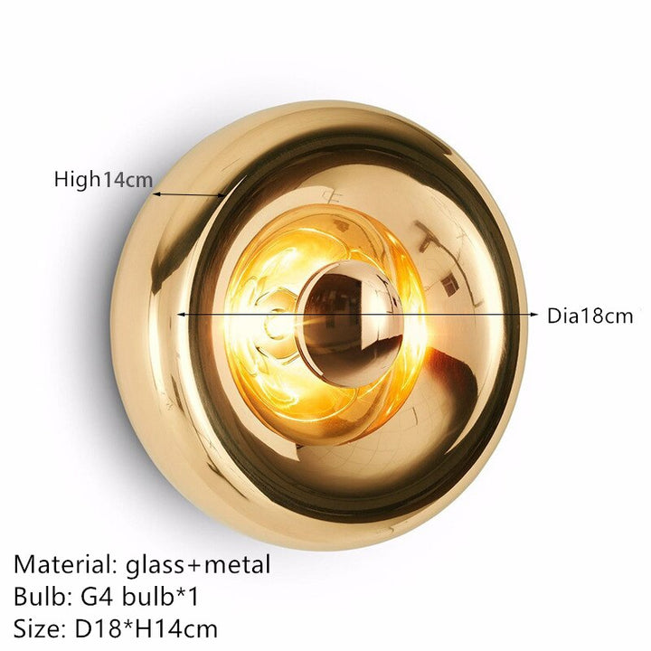 SkandiShop Round Glass LED Wall Lamp