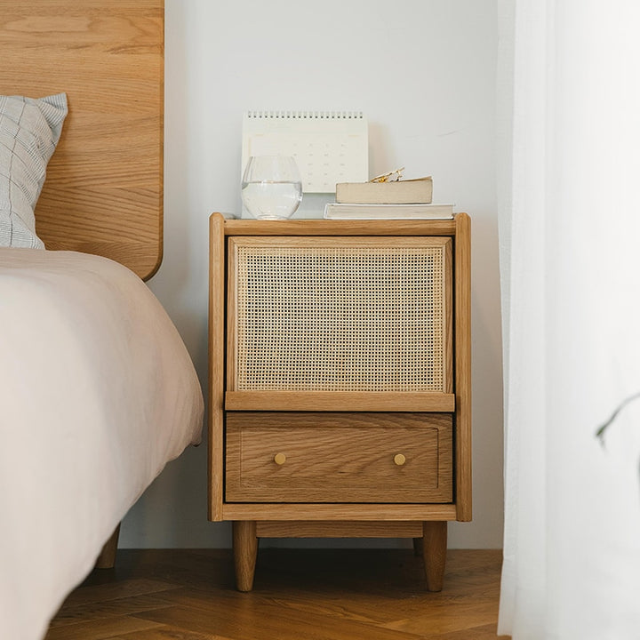 SkandiShop Rattan Nightstand