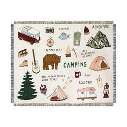 Camping Decorative Blanket Cushion