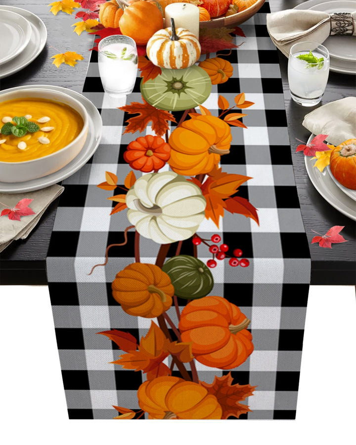 Autumn Pumpkin Maple Table Runners