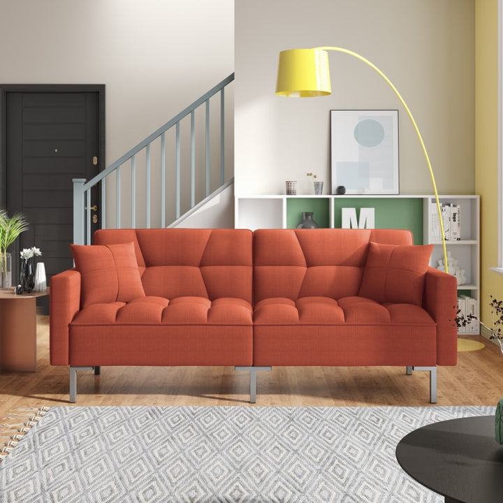 Linen Futon Upholstered Sofa