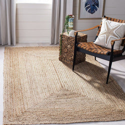 SkandiShop Living Room Carpet Natural Jute Traditional