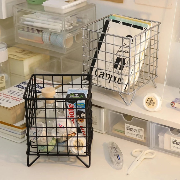 6 Colors Iron Storage Rack Desktop Book Pen Storage