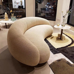 SkandiShop White Large Lounge Sofas Puff Soft Modern Comfortable Sofa 3 Seater