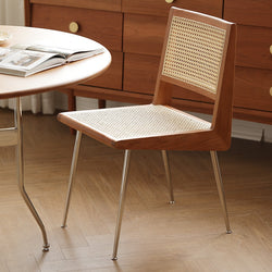 SkandiShop Rattan Solid Wood Dining Chair