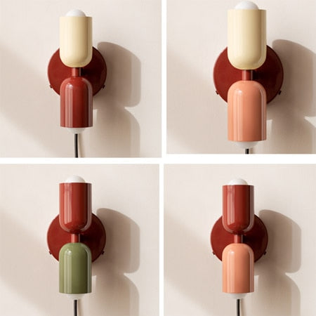 Color double head wall lamp Nordic minimalist