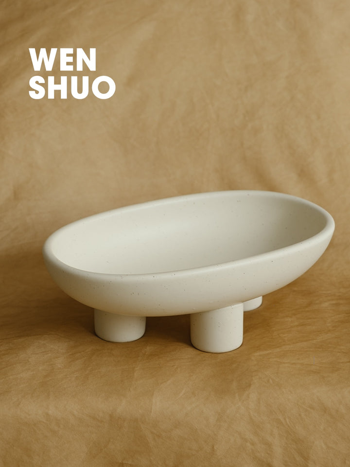 Three-Legs Ceramic Fruit Bowl WenShuo