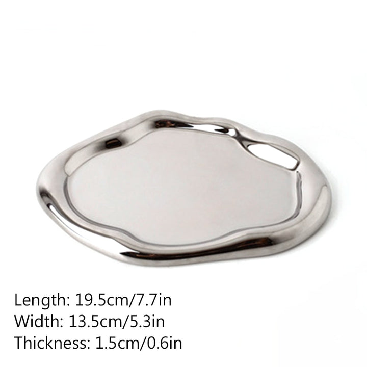 SkandiShop Ceramic Silver Plated Plate