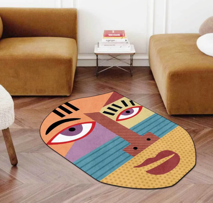 Abstract facial rug