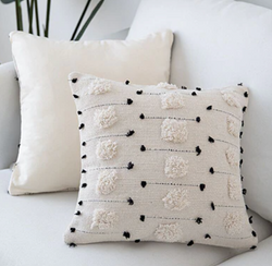 White Black Geometric cushion cover Moroccan Style pillow cover Woven for Home decoration Sofa Bed 45x45cm/30x50cm