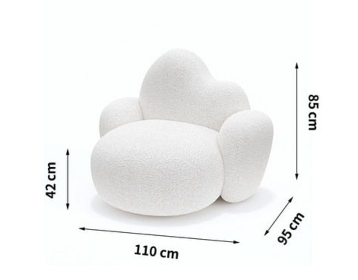 SkandiShop White Double Modern Design Living Room Sofas Cloud