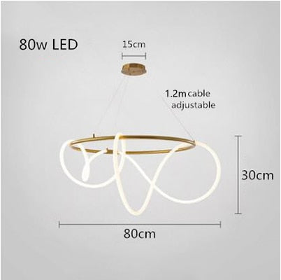SkandiShop Modern Hose Led Chandelier