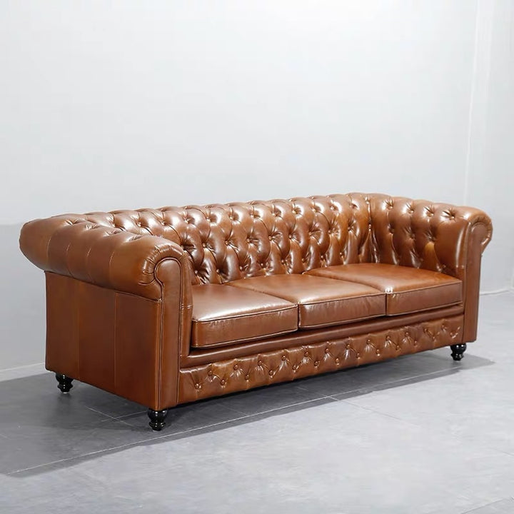 Classic leather sofa, London style.