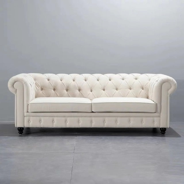 Classic leather sofa, white.