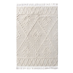 Hand woven moroccan rug white