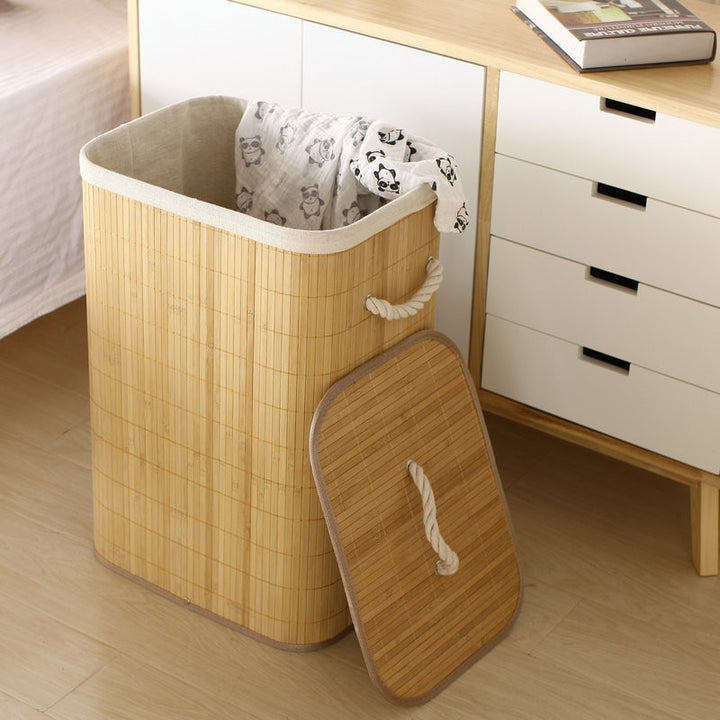 Eco-friendly bamboo laundry basket