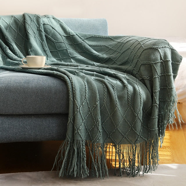 Knitted eco-friendly blanked handmade dark