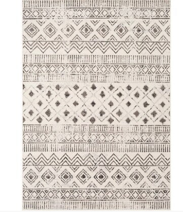 Geometric Scandinavian rug handmande white