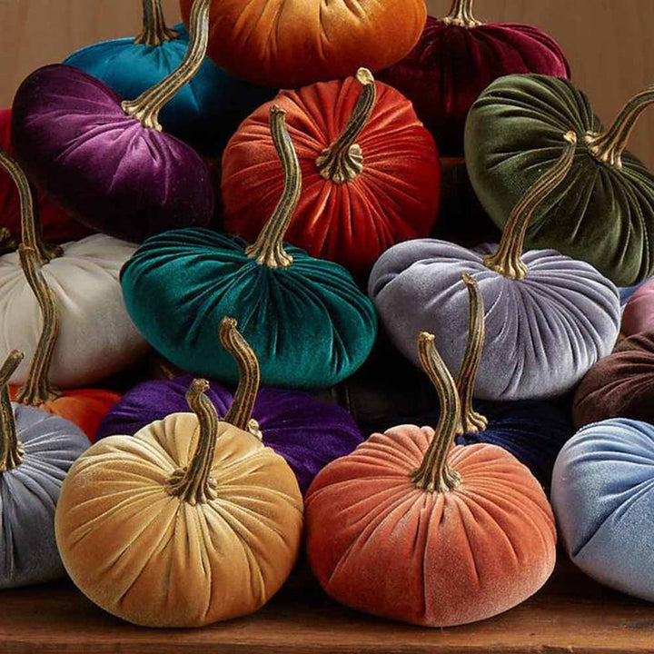 Handmade velvet decorative pumpkin