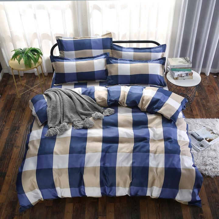 Bed duvet set blue and white