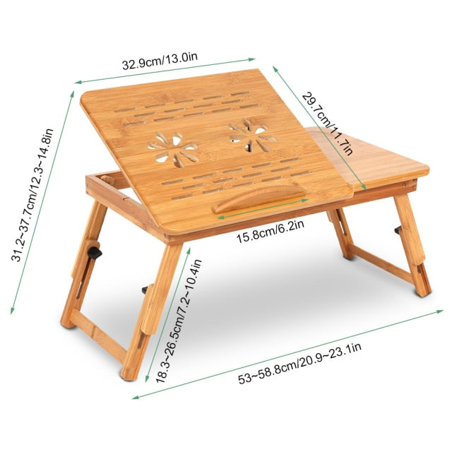 Bamboo bed table