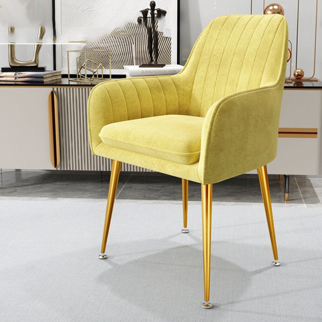 Yellow luxury dining chair.