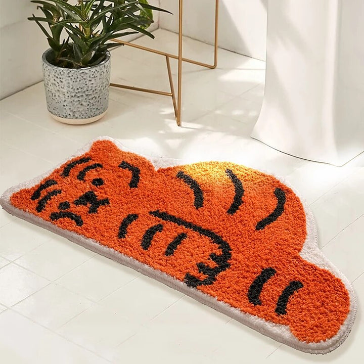 Funny tiger bathroom mat