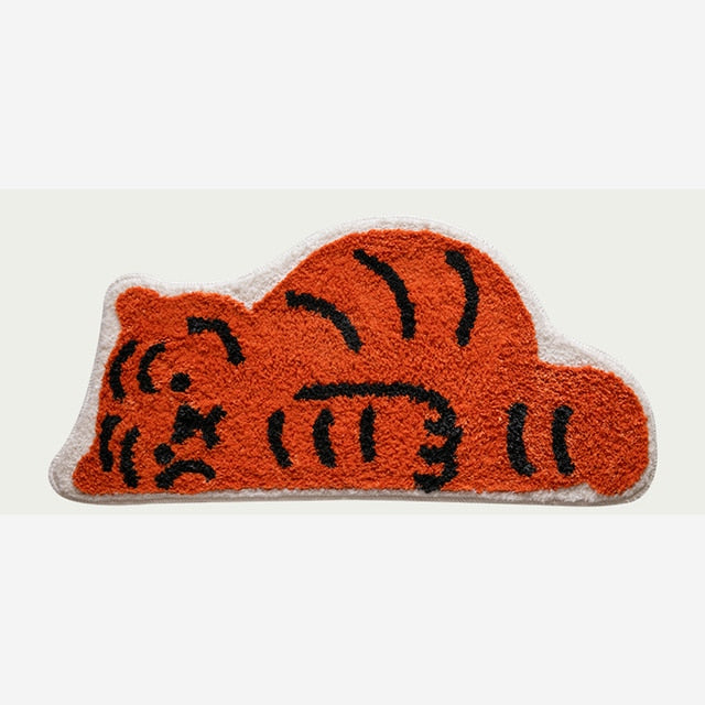 Funny tiger bathroom mat
