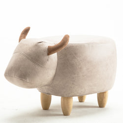 Bull leather stool